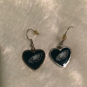 Philadelphia Eagles Heart Hook Earrings